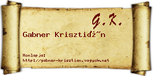 Gabner Krisztián névjegykártya